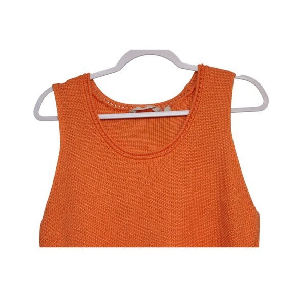 Soft Surroundings Sleeveless Sweater Large Pastel Orange Crochet Knit Boho Beach - Picture 2 of 11